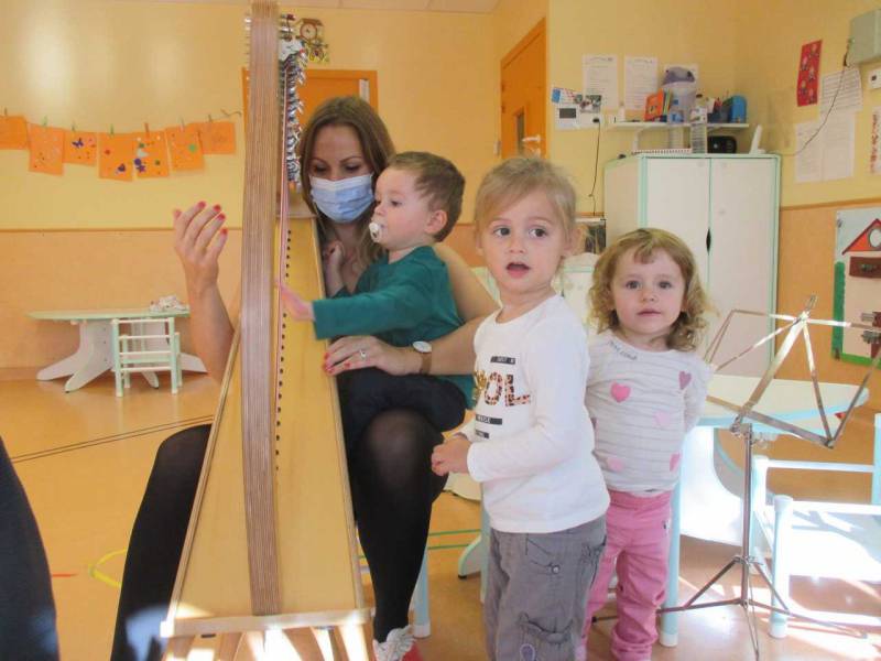 Bessan - De la harpe pour les oreilles et les cœurs des enfants de la crèche des Bambins
