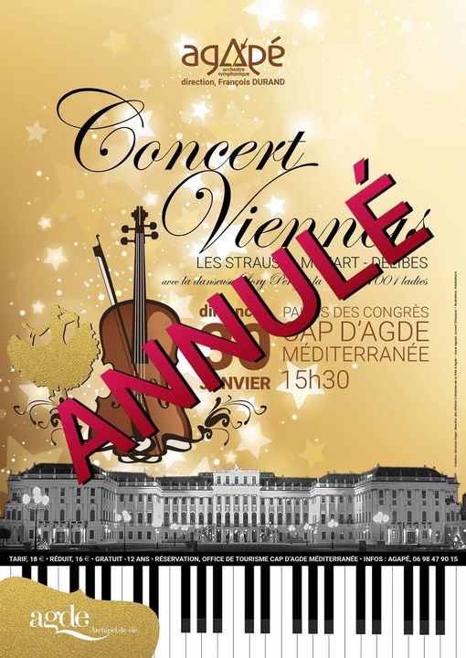 Agde - Le concert viennois de l'orchestre symphonique Agapé est annulé