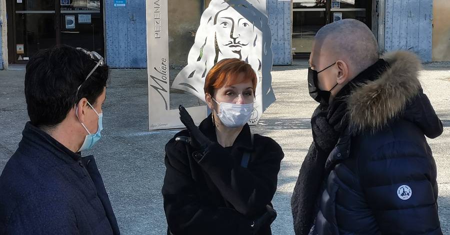 Pézenas - Hugues Moutouh, Préfet de l'Hérault, en visite à Pézenas