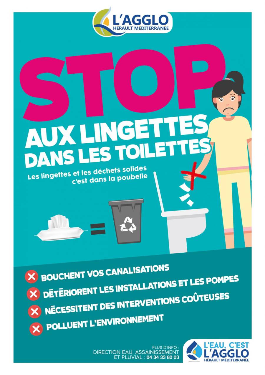 Agde - stop aux lingettes dans les toilettes !