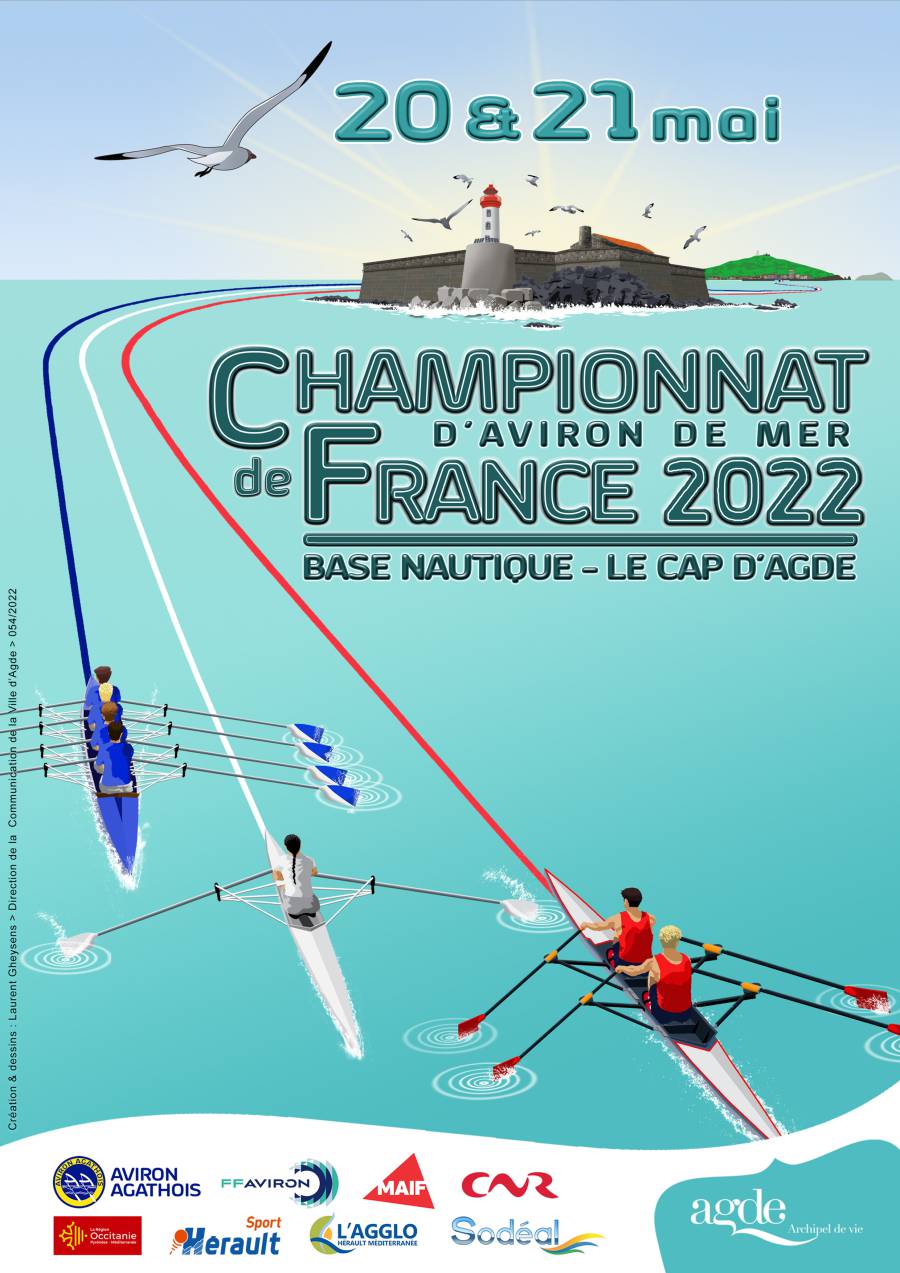 Sports nautique Agde - Organisation des Championnats de France Aviron de Mer en 2022 au Cap d'Agde !