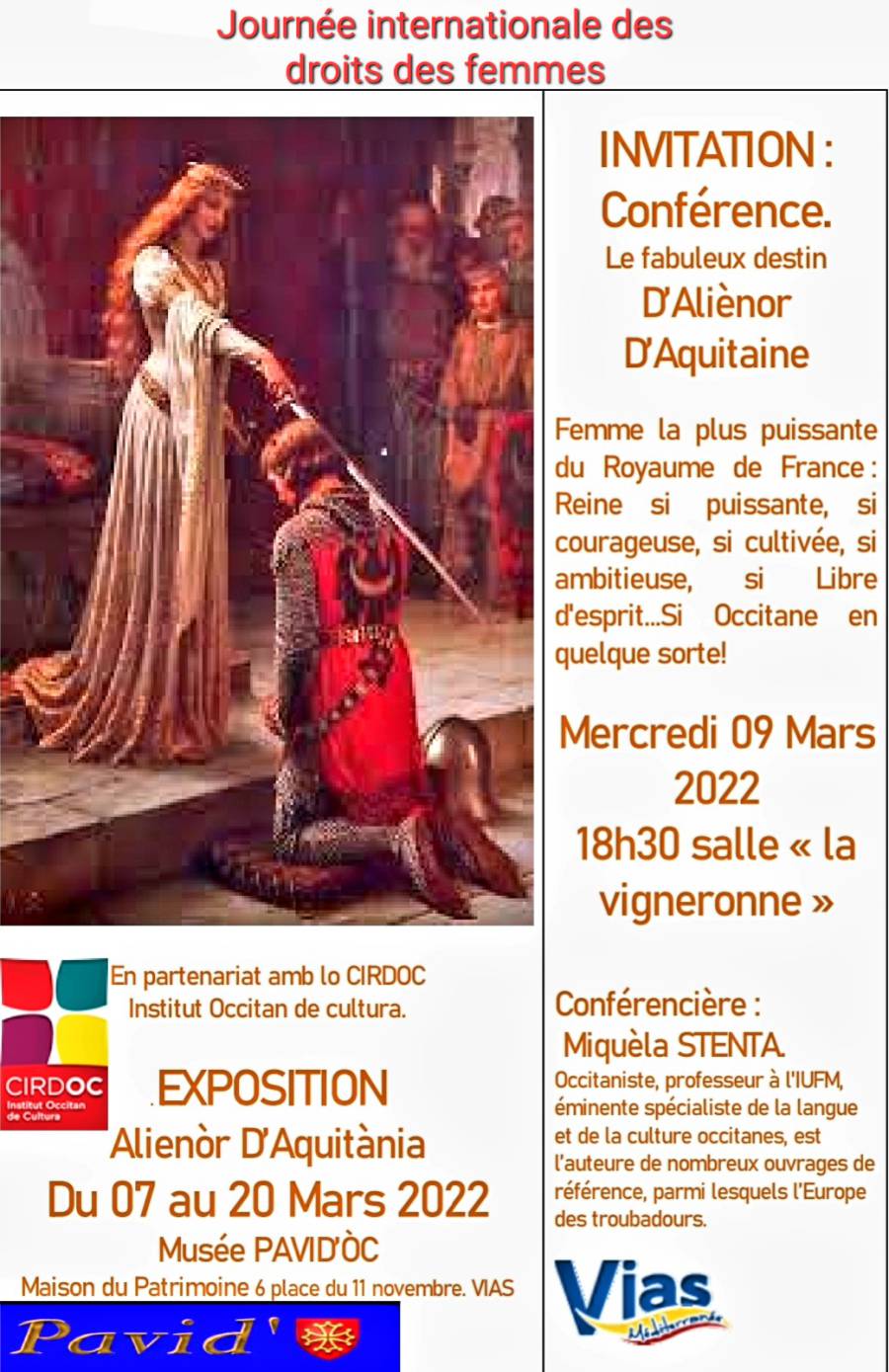 Vias - Conférence Aliénor d'Aquitaine le 9 mars à Vias