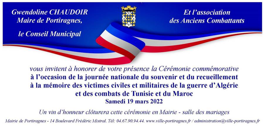 Portiragnes - Commémoration du 19 mars à Portiragnes !