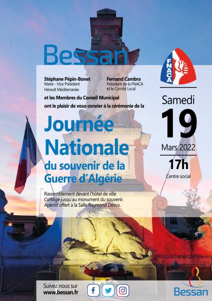 Bessan - Cérémonie du 60e anniversaire du 19-Mars 1962 en hommage aux morts en Algérie