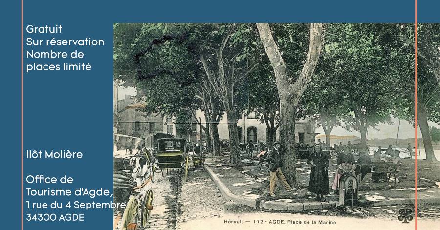 Agde - Café Patrimoine les places publiques à Agde