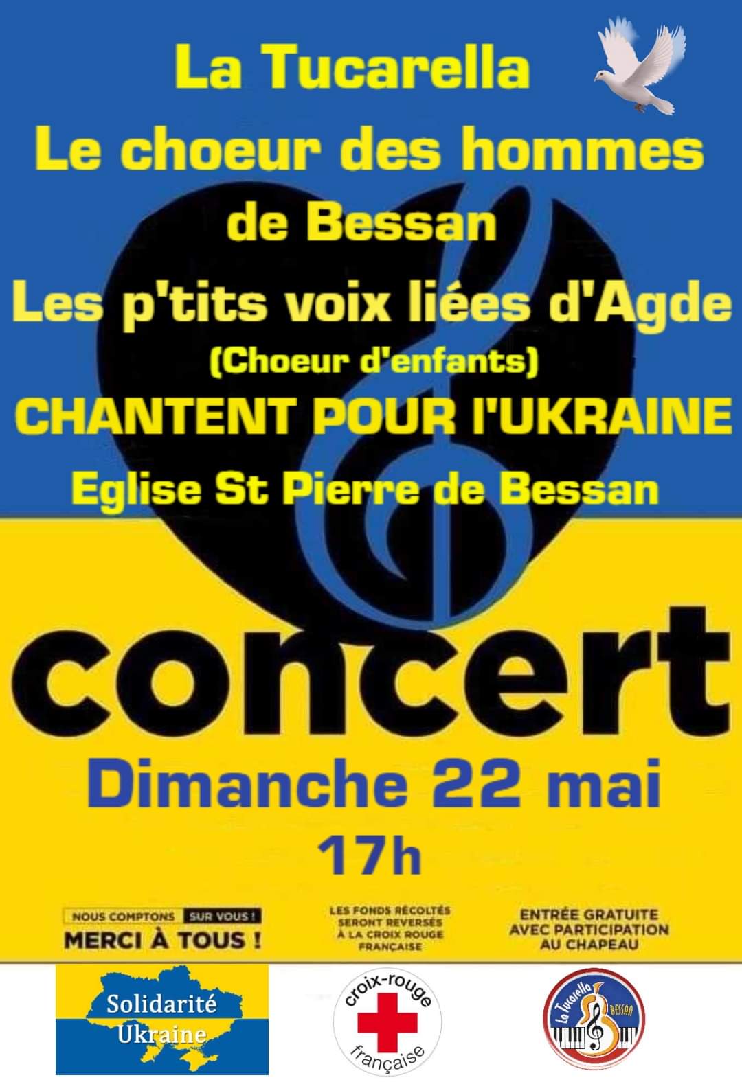 Bessan - Un concert exceptionnel en faveur de l'Ukraine en l'église Saint-Pierre de Bessan