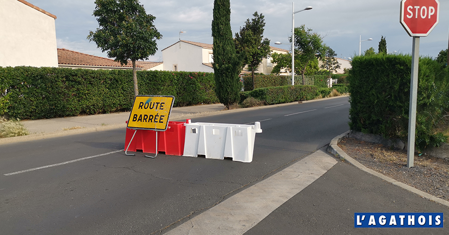 Agde - Travaux Route de Rochelongue en cours ..