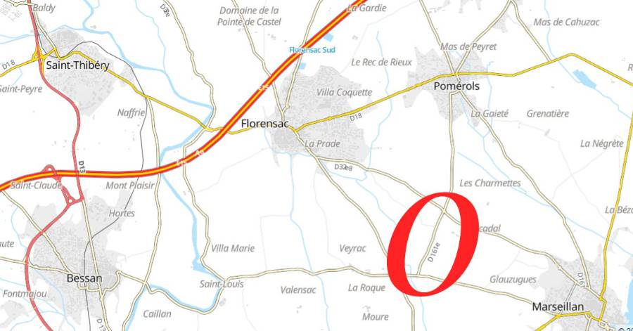 Pomérols - Des travaux sur la Route Départementale D161E1, en direction d'Agde