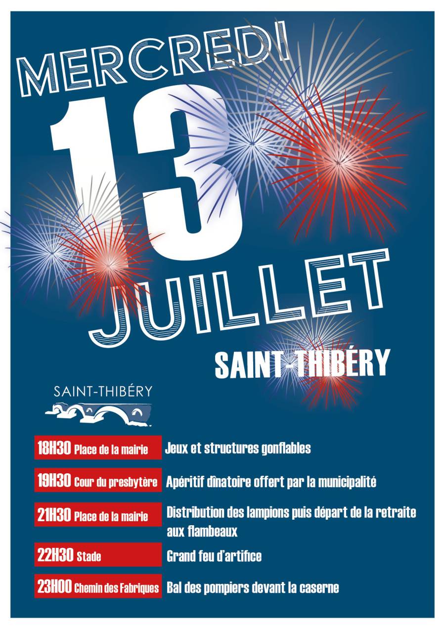 Saint-Thibéry - Le programme de la fête nationale à Saint-Thibéry !