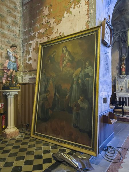 Vias - Le tableau : Le Rosaire et les Âmes du purgatoires, est en restauration !