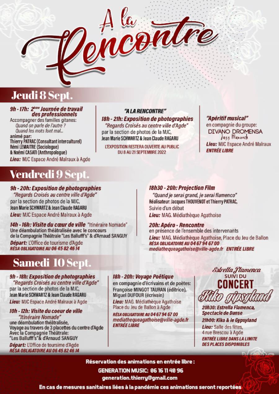 Hérault -   A la Rencontre » du 8 au 10 septembre 2022  présenté par L'Association Génération Music 