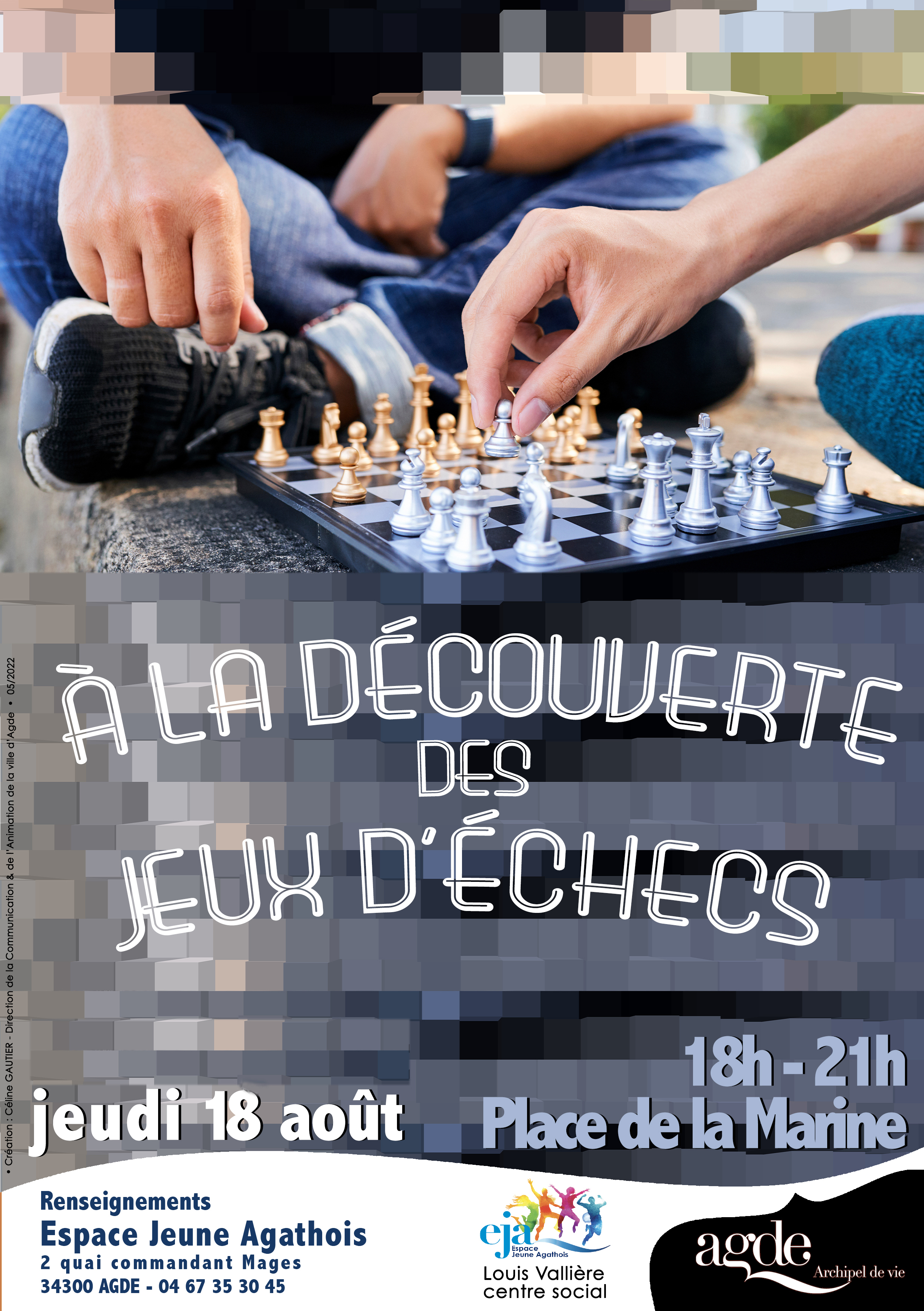 Agde - A la découverte des jeux d'échecs le jeudi 18 aout Place de la marine à Agde