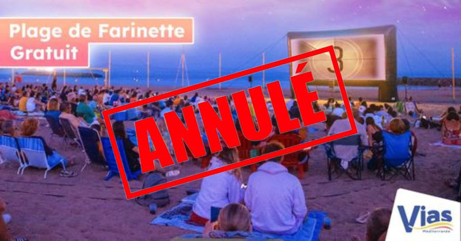 Vias - Ciné'ma Plage annulé ce soir à Vias-Plage !