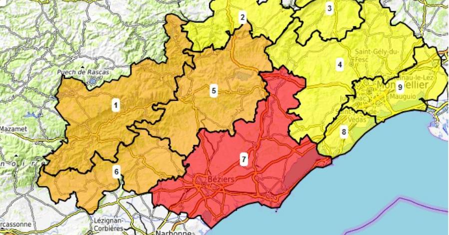 Agde - Risque très élevé de feux de forêt dans le secteur 7 ( Agde - Béziers ) le Vendredi 26 août 2022