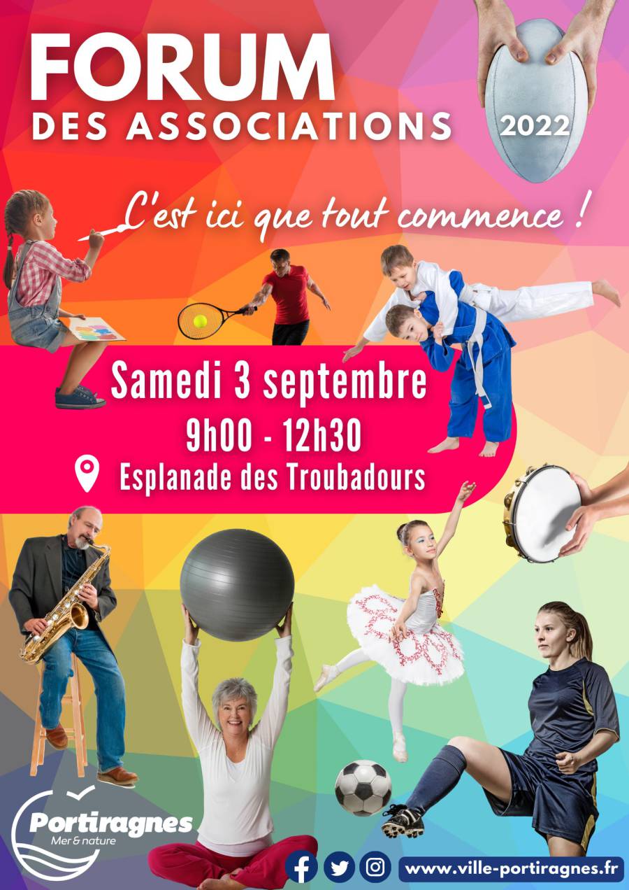 Portiragnes - Le Forum des associations aura lieu le samedi 3 septembre à Portiragnes