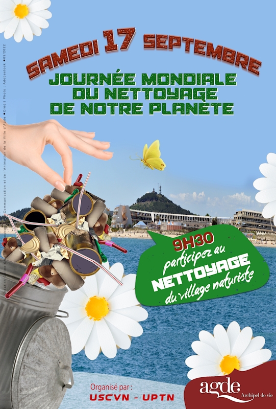Cap d'Agde - Participez au nettoyage du Village Naturiste et de sa plage le 17 septembre