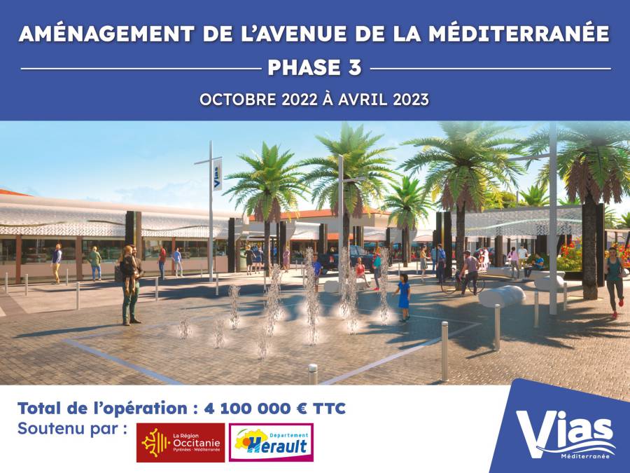 Vias - La phase 3 du chantier de l'Avenue de la Méditerranée est lancé !