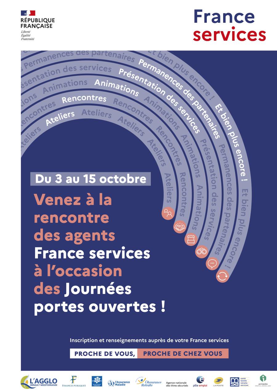 Agglo Hérault Méditerranée - France Services : Journées portes ouvertes du 3 au 15 octobre 2022