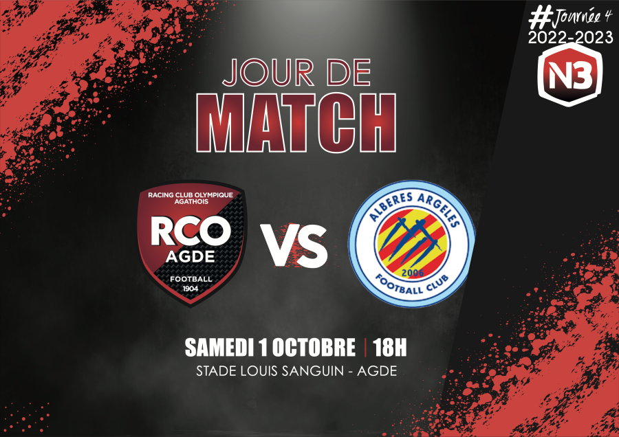 Football Agde - Le RCO Agde reçoit le FC Albères Argelès samedi 1er octobre !