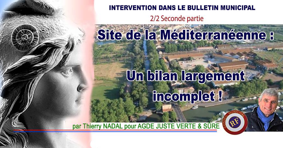 Agde - Site de la Méditerranéenne : Un bilan de la concertation largement incomplet !