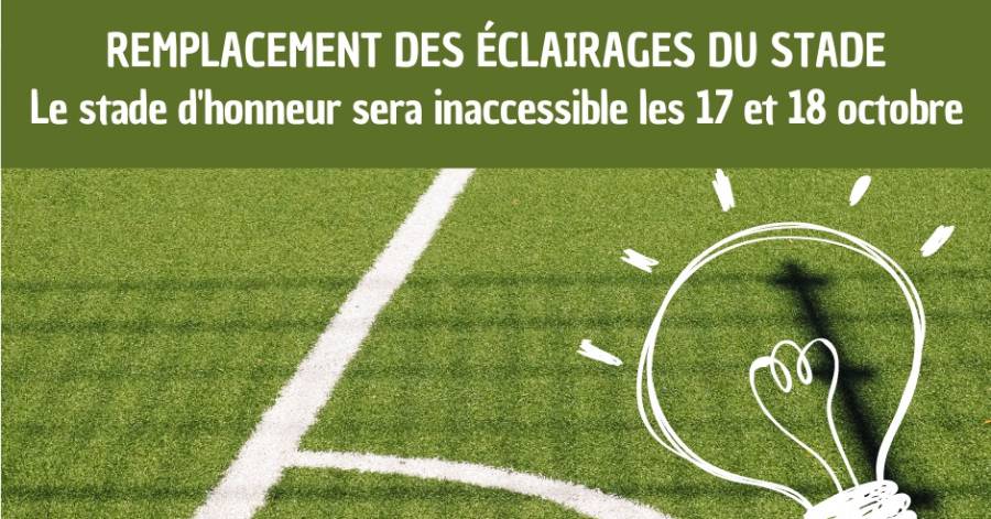 Saint-Thibéry - Remplacement des éclairages du stade d'honneur de Saint-Thibéry !