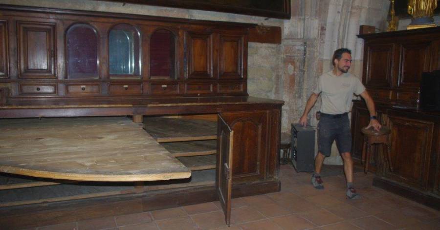 Saint-Thibéry - La restauration du chapier de la sacristie a débuté à Saint-Thibéry