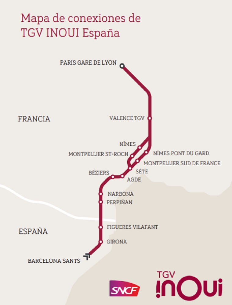 Agde - Un voyage Agde-Barcelone en TGV INOUI en 2 H 33 minutes à partir du 11 décembre