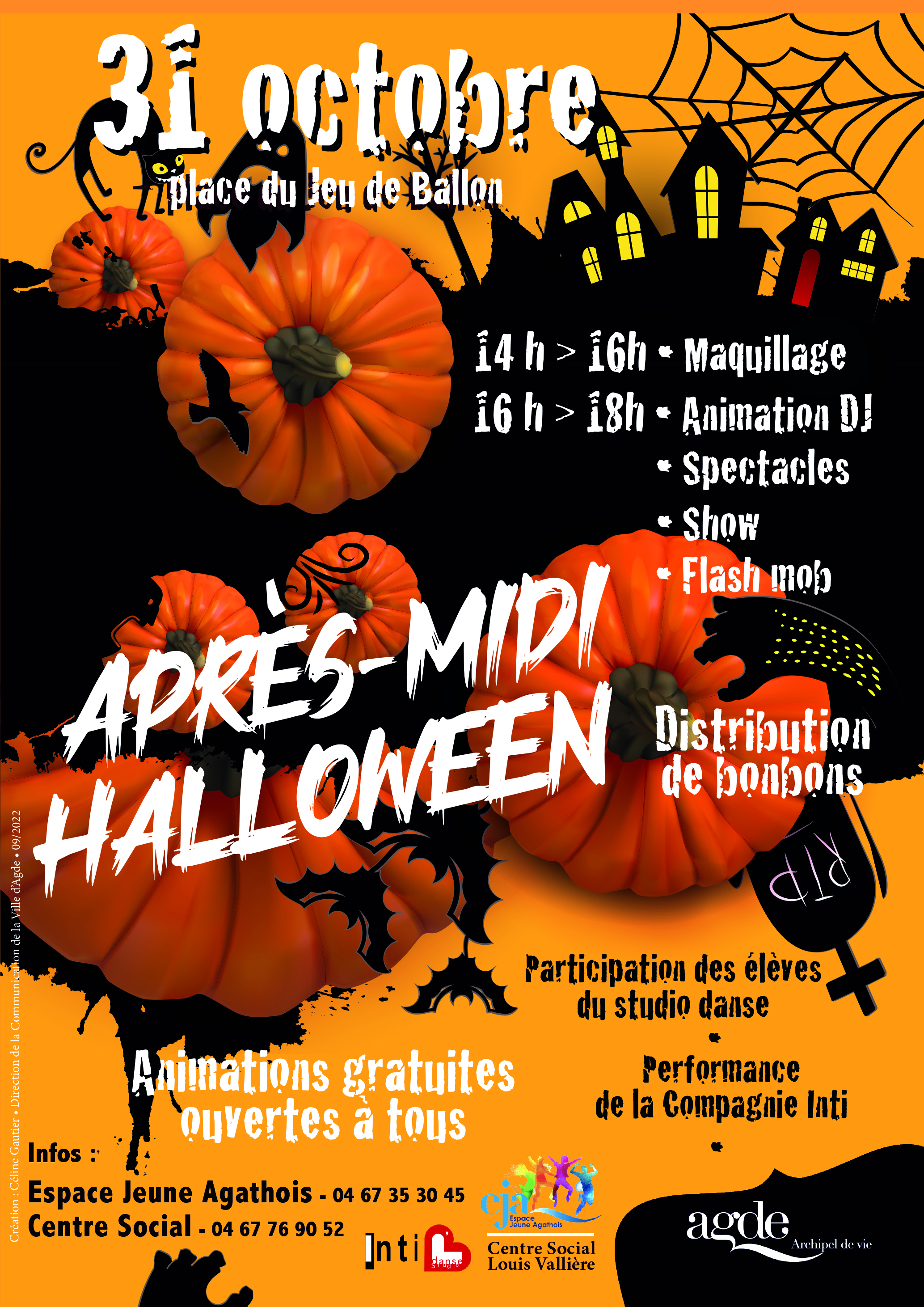 Agde - Après-midi Halloween 31 octobre 2022 Place du jeu ballon à Agde