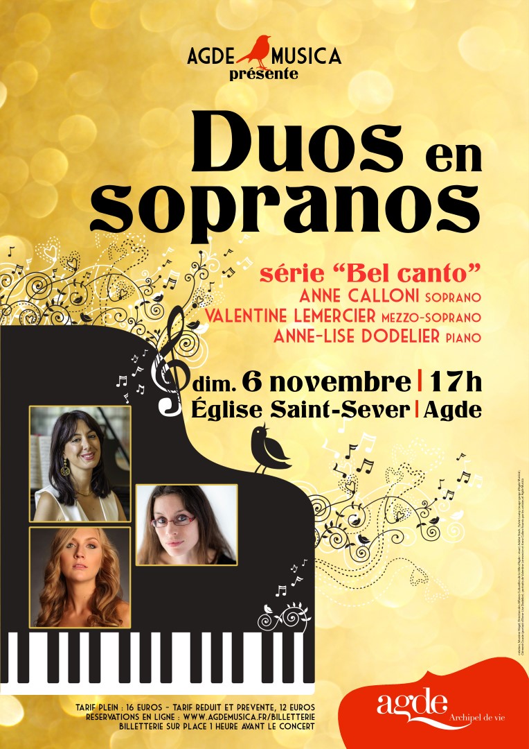 Agde -  Duos en Sopranos  à l'église Saint-Sever d'Agde, le 6 novembre !