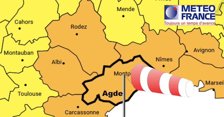 Hérault - Le département de l'Hérault en vigilance jaune Orages et pluie inondation à compter de demain matin