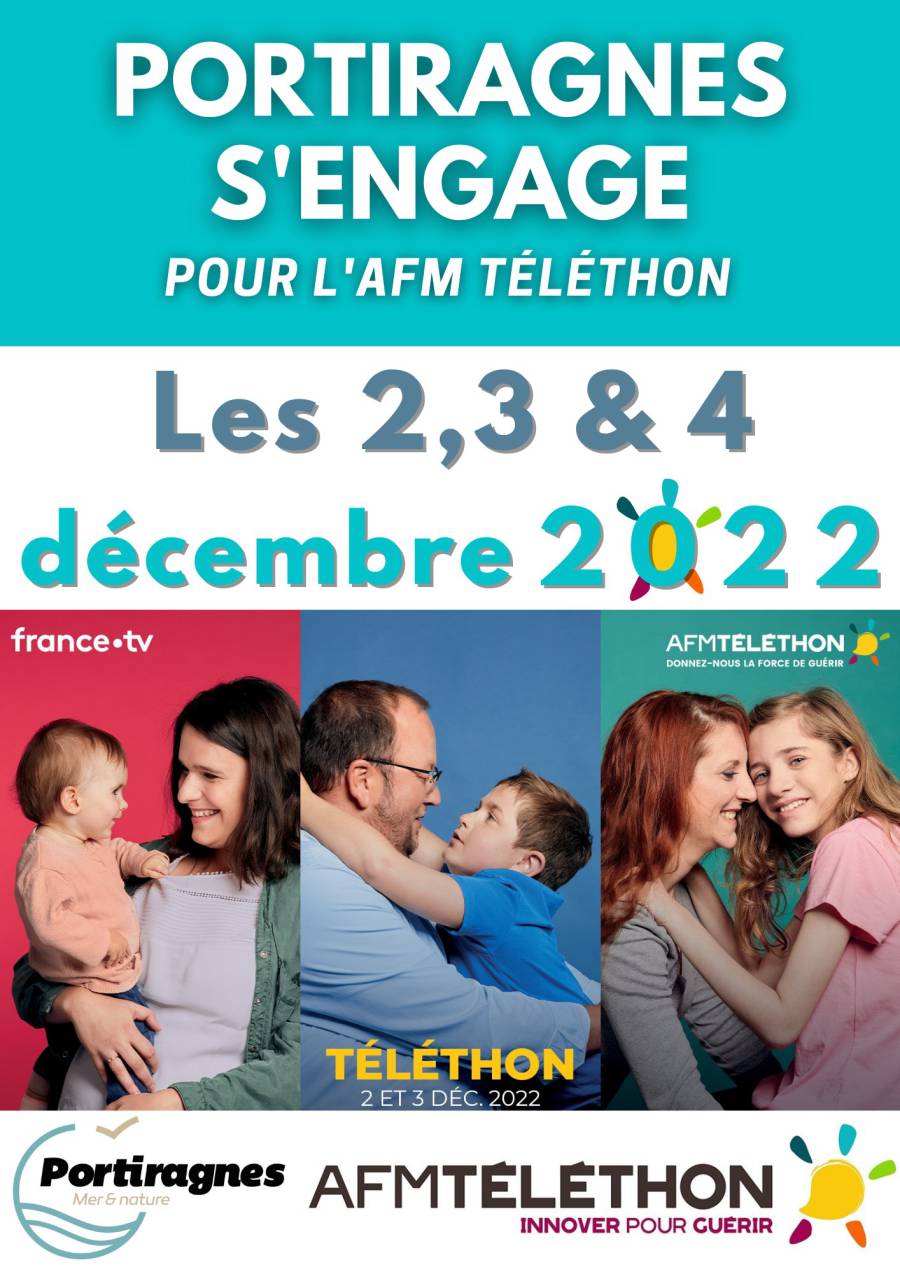 Portiragnes - Téléthon 2022 - Portiragnes s'engage pour une grande cause !