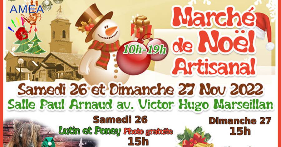 Marseillan - L'AMEA organise son traditionnel Marché de Noël ce week-end !