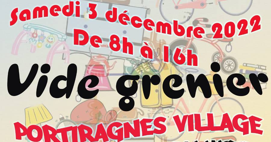 Portiragnes - Les Portiplagistes vous propose un vide grenier le samedi 3 décembre