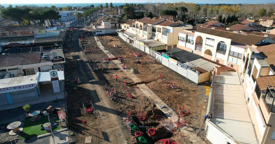 Vias - Réaménagement de l'avenue de la Méditerranée : ça avance à Vias-Plage !