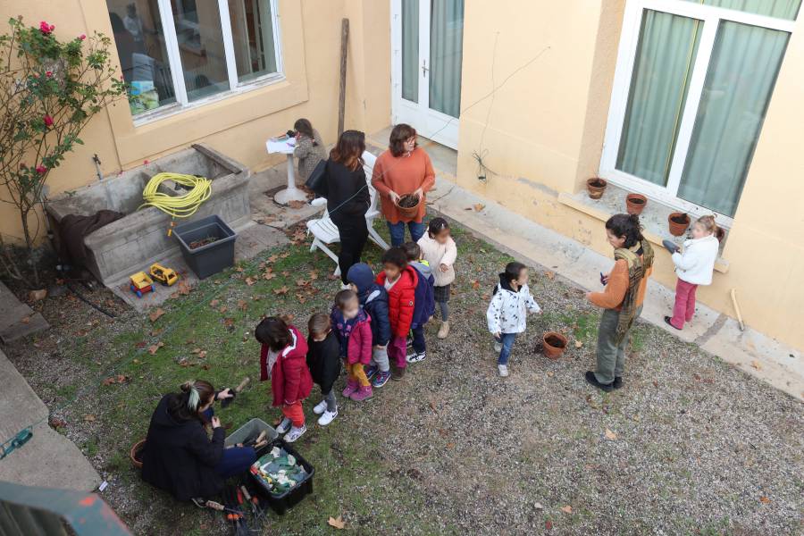 Pézenas - Les enfants de l'école maternelle Charles Perrault parrainent des arbustes