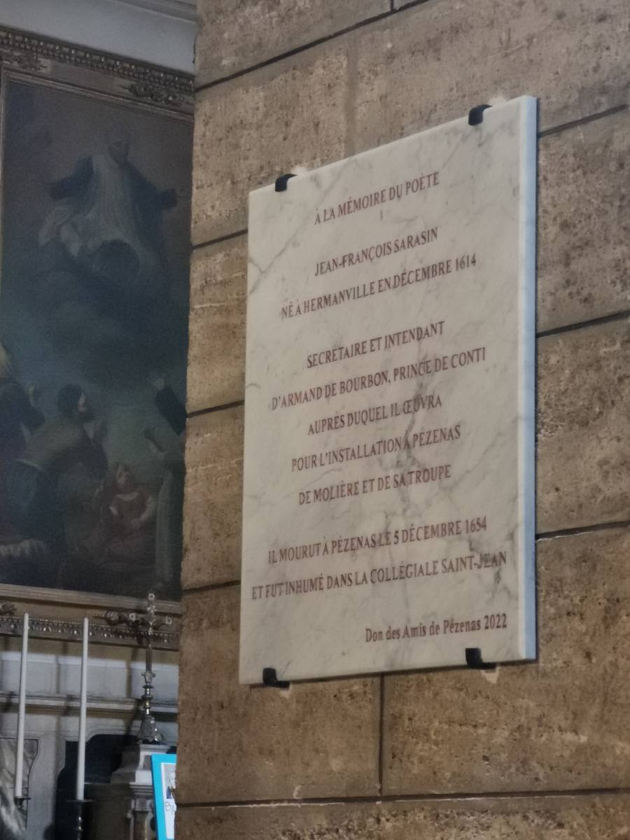Pézenas - Les Amis de Pézenas ont dévoilé la plaque en hommage au poète Jean-François Sarasin
