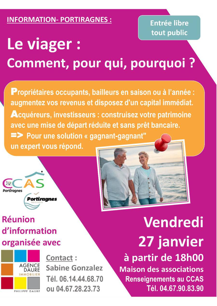 Portiragnes - Le CCAS organise une réunion d'information sur le Viager