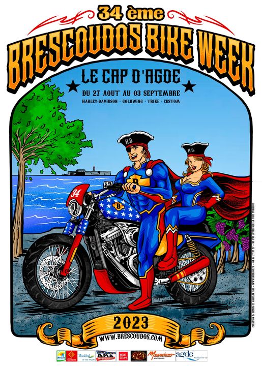 Cap d'Agde - Découvrez l'affiche de la 34ème Brescoudos Bike Week