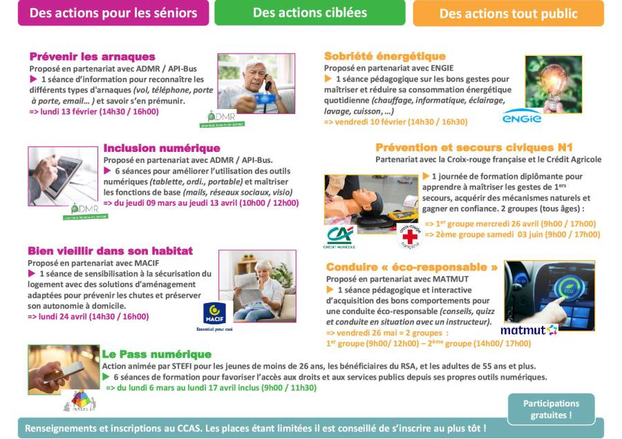 Portiragnes - Le programme du CCAS de Portiragnes pour le 1er semestre 2023