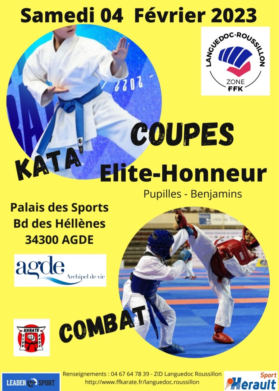Arts martiaux Agde - Coupe Élite et Honneur de Karaté samedi au Palais des Sports