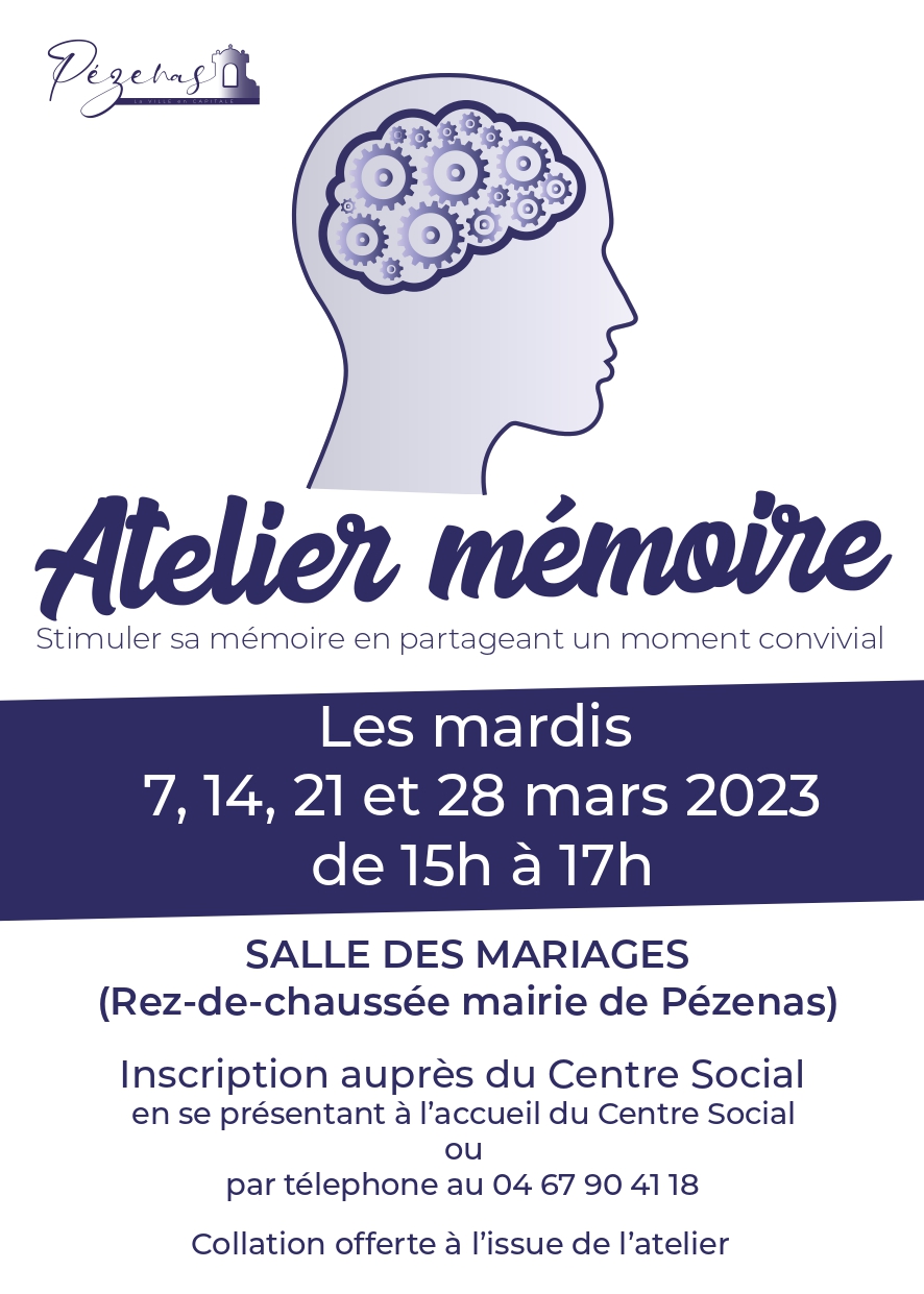 Pézenas - La Ville de Pézenas propose des ateliers mémoire au mois de mars