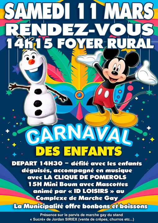 Pomérols - Le Carnaval des enfants aura lieu samedi 11 mars à Pomérols