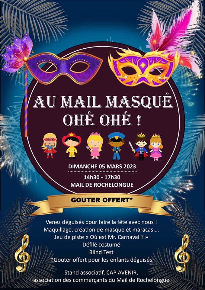 Cap d'Agde - Ambiance Carnaval au Mail de Rochelongue le 5 mars prochain