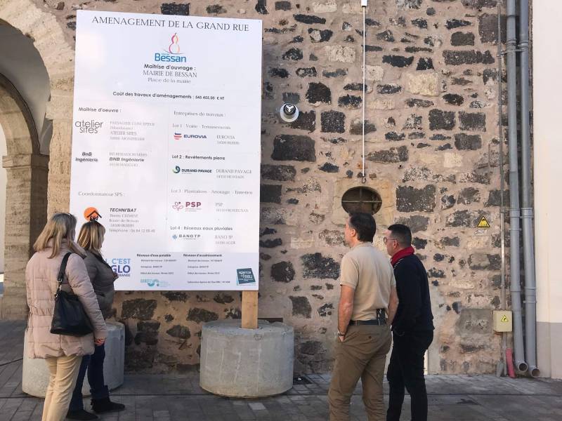 Bessan - Avancement dans les temps des travaux d'aménagement de la Grand'rue