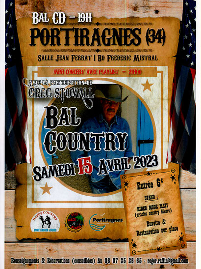 Portiragnes - Un bal Country à Portiragnes le 15 avril !