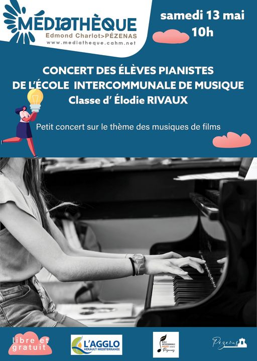Pézenas - Samedi 13 mai : Concert des élèves pianistes de l'école de musique !