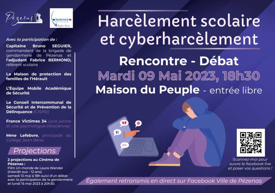 Pézenas - Rencontre-débat autour du harcèlement scolaire et du cyberharcèlement