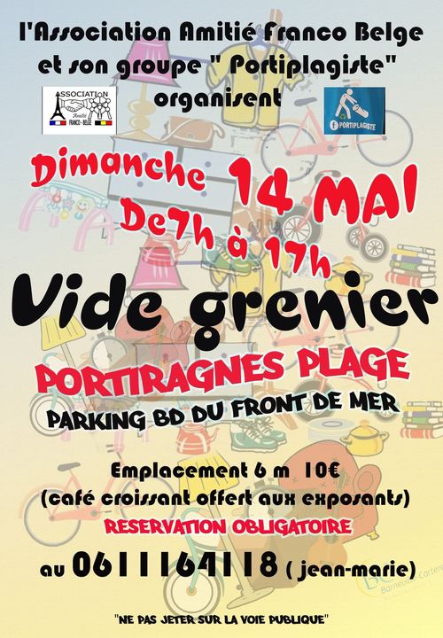 Portiragnes - Vide grenier ce dimanche 14 mai à Portiragnes Plage !