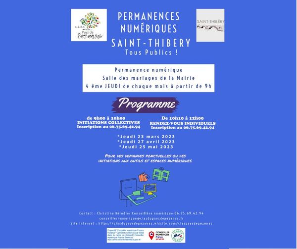 Saint-Thibéry - La prochaine permanence numérique aura lieu jeudi 25 mai