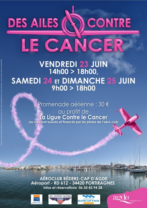 Portiragnes - Aéroclub : Les Ailes contre le Cancer c'est du 23 au 25 juin !